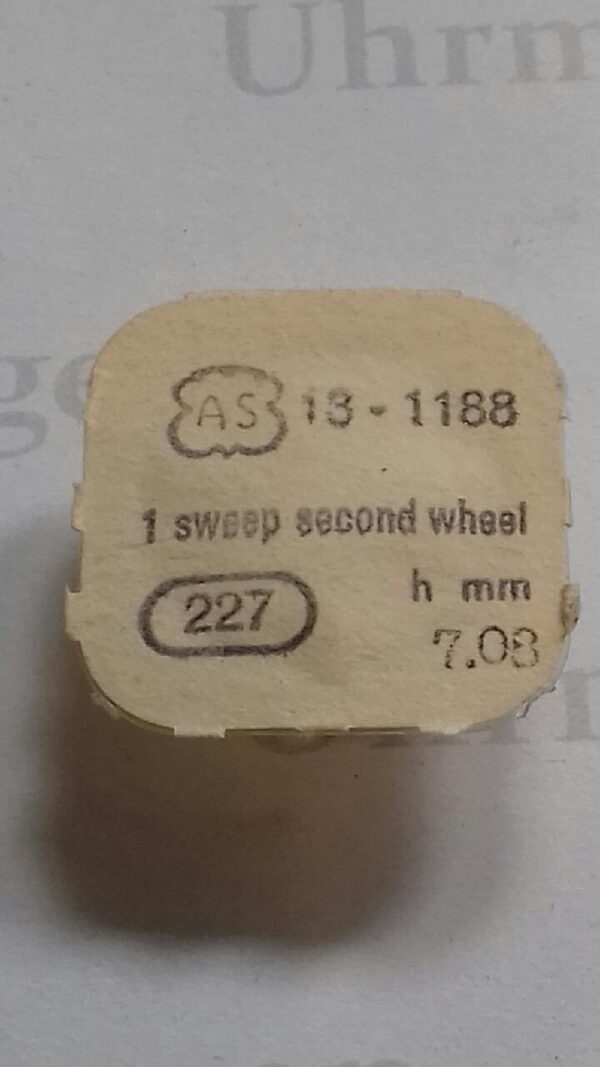 AS Cal. 1188 - 227. Sweep second wheel 7.08mm. NOS.