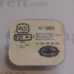 AS Cal. 1203 - 721. Balance with flat hairspring regulated. NOS.
